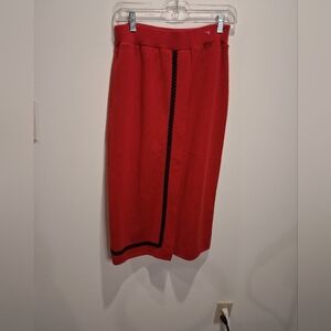 New Classic Directions Size S Deadstock Red Wool Blend Midi Skirt